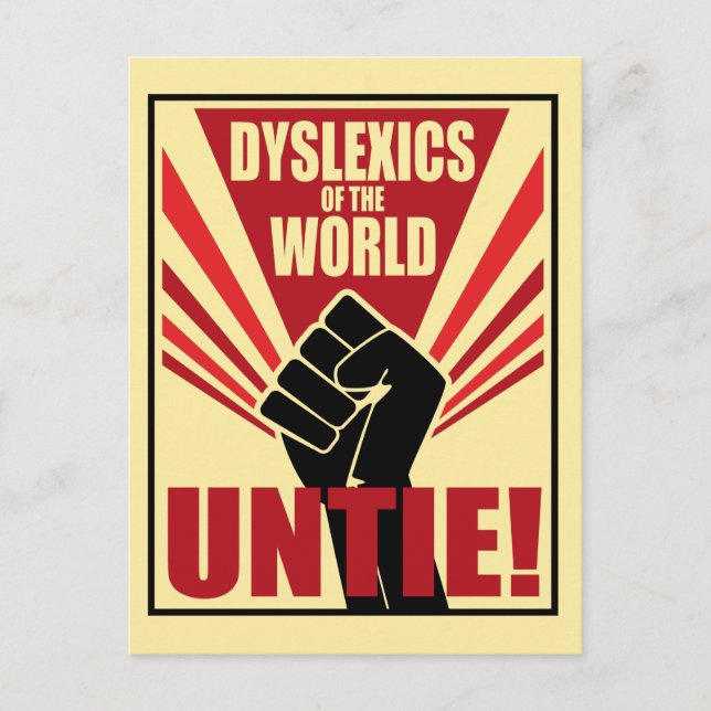 Postal Disléxicas del mundo untie! propaganda soviética (Anverso)
