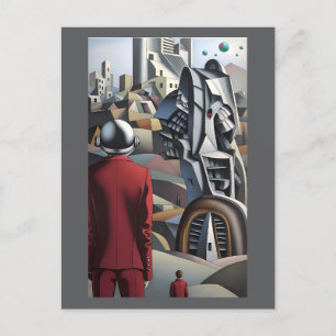 Postal Dislocación no revelada - Arte surrealista Ken Gag