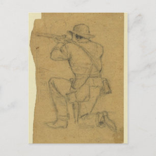 Postal Disparando a soldado