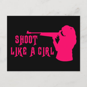 Postal Disparen como un Chica rosado