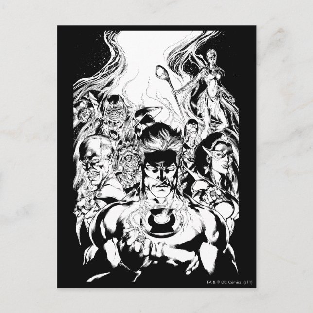 Postal Disparo a grupo de Lantern Corps (Anverso)