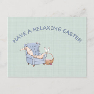 Postal Disponer de un conejito de Pascua relajante en una