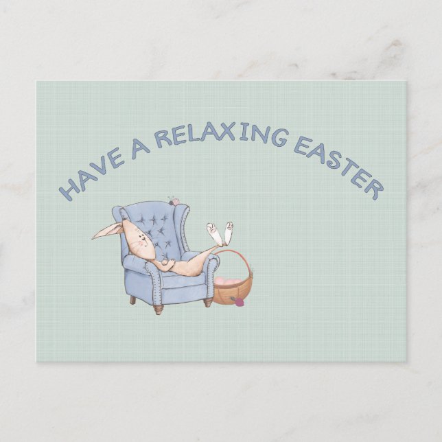 Postal Disponer de un conejito de Pascua relajante en una (Anverso)