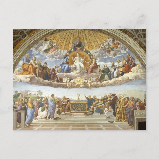 Postal Disputación del Santo Sacramento, Rafael Sanzio (Anverso)