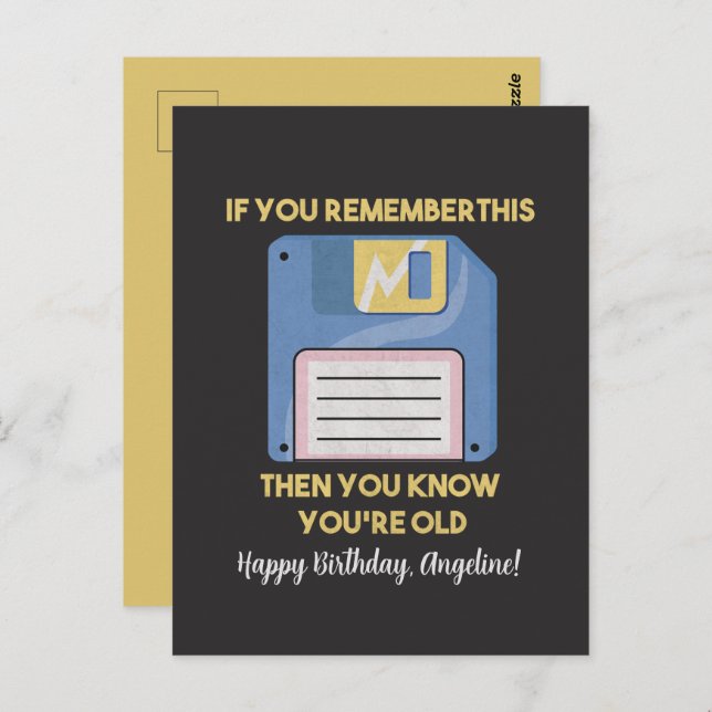 Postal Disquete: Si Recuerdas Esto, Eres Viejo (Anverso / Reverso)