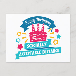Postal Distancia Socialmente Aceptable Cumpleaños