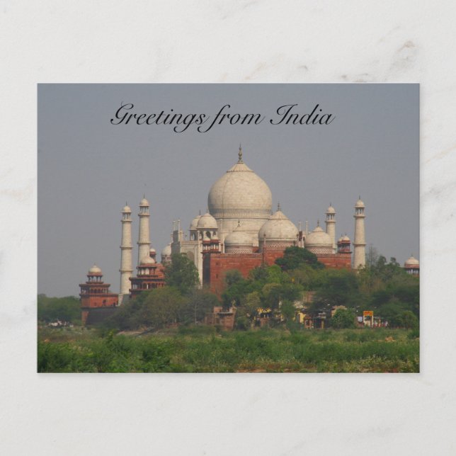 Postal distancia taj mahal (Anverso)