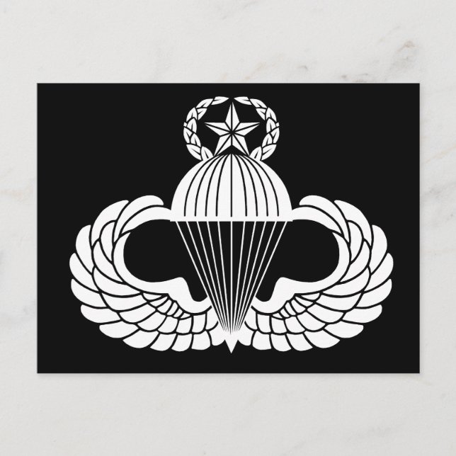 Postal Distintivo de paracaidista, Maestro (Anverso)