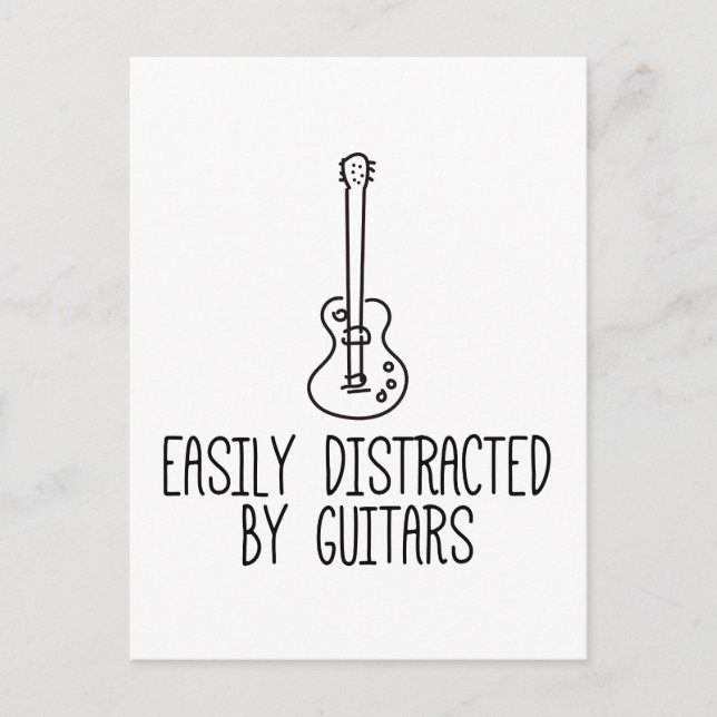 Postal Distraído Fácilmente Por Los Guitares (Anverso)