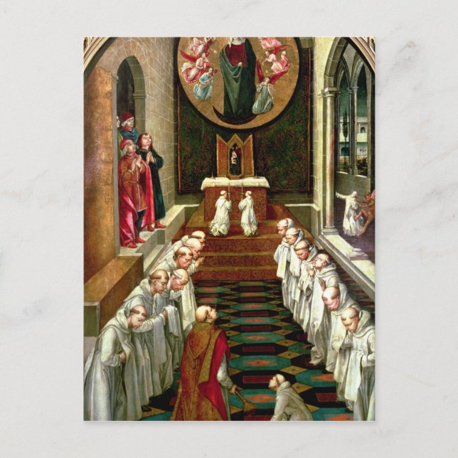 Postal Distribución de la Virgen a una comunidad (Anverso)