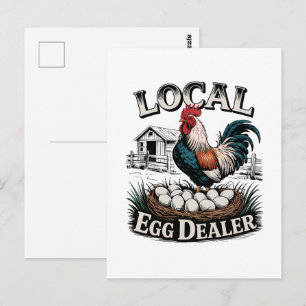 Postal Distribuidor de huevos local divertido