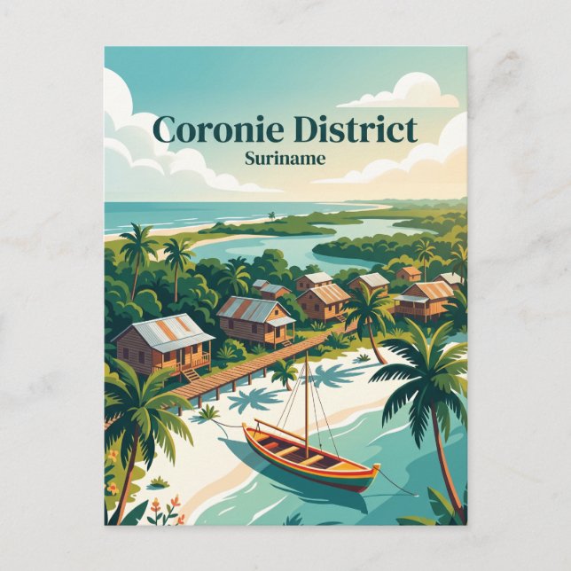 Postal Distrito de Coronie Surinam (Anverso)