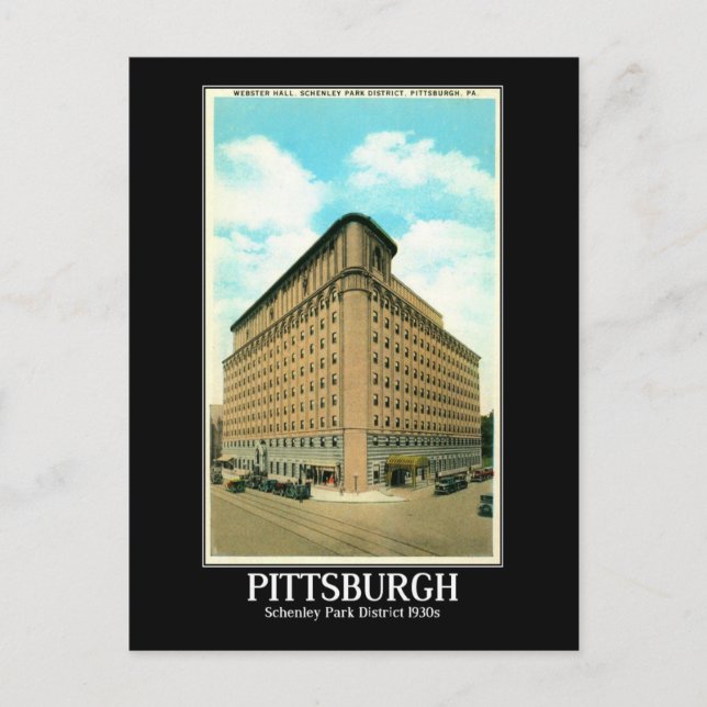 Postal Distrito de Pittsburgh Schenley Park, años 30 (Anverso)