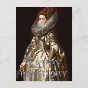 Postal Diva de chicle Marchesa Feliz cumpleaños