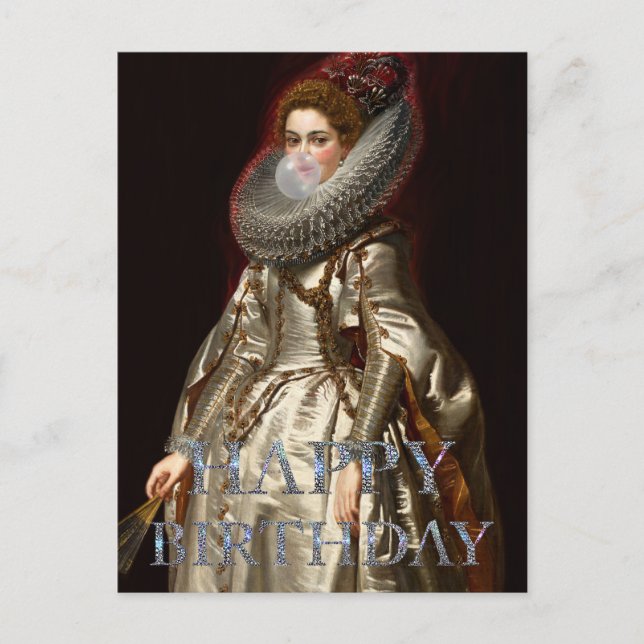 Postal Diva de chicle Marchesa Feliz cumpleaños (Anverso)