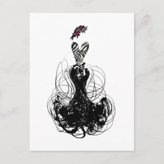 Postal Diva de moda - Blanco y negro