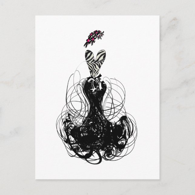 Postal Diva de moda - Blanco y negro (Anverso)