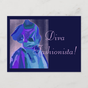 Postal Diva Fashionista En Azul I