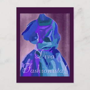 Postal Diva Fashionista En Azul I