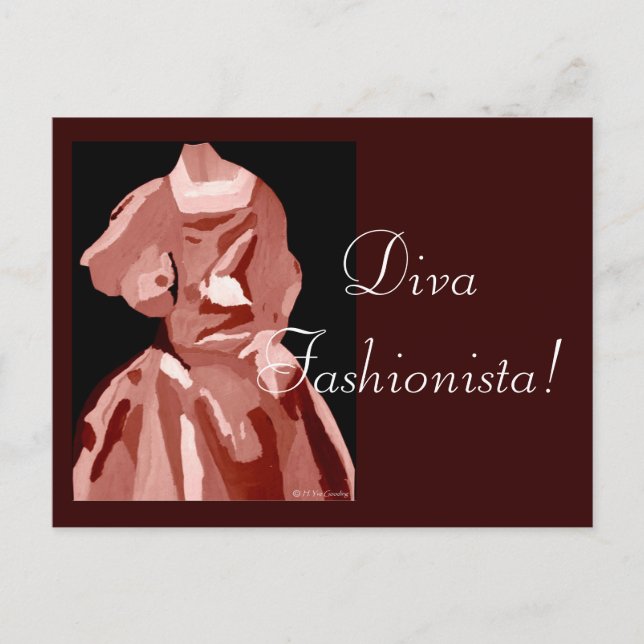 Postal Diva Fashionista En Neutral (Anverso)