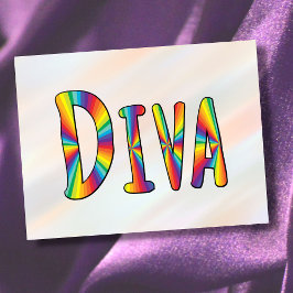 Postal DIVA Gay Pride Bandera Arcoiris Fabulous LGBTQ