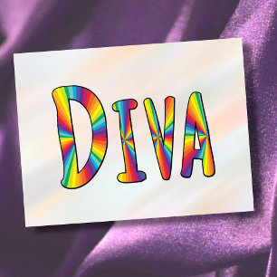 Postal DIVA Gay Pride Bandera Arcoiris Fabulous LGBTQ