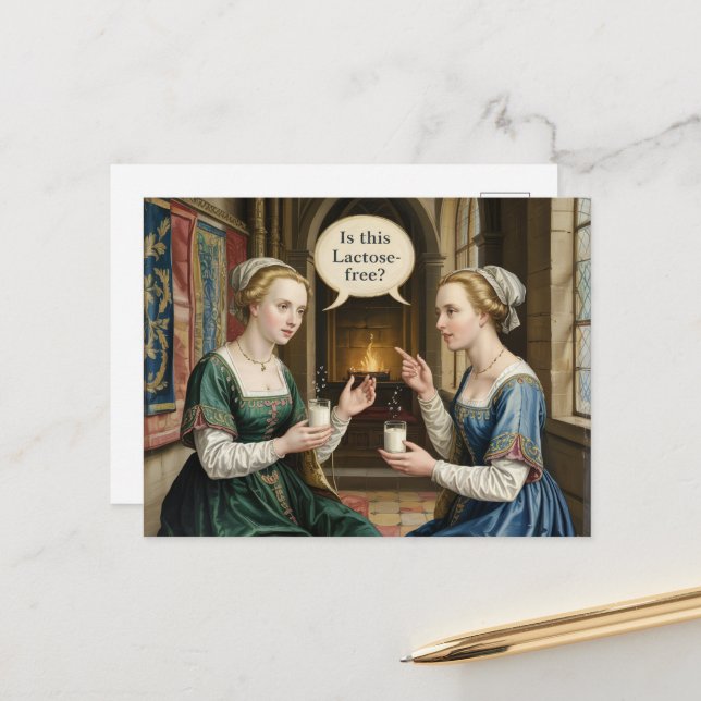 Postal Diversas Mujeres Preguntando ¿Es Libre Esta Lactos (Anverso/Reverso In Situ)