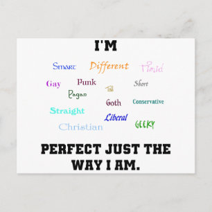 Postal Diversidad perfecta Gay Geek Pagan Word Art