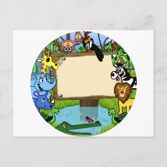 Postal Diversión con animales (Anverso)