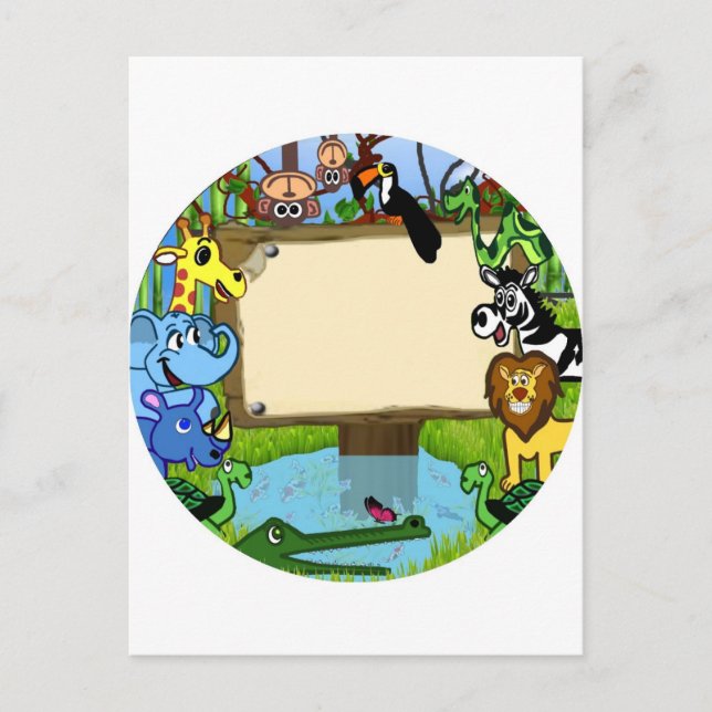 Postal Diversión con animales (Anverso)