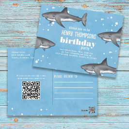 Postal Diversión de cumpleaños Tiburones singulares Códig