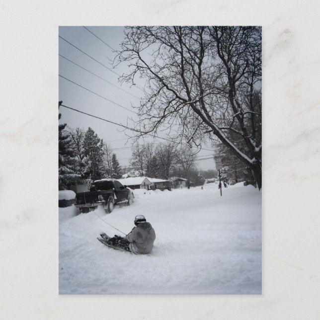 Postal diversión de invierno de nevado (Anverso)