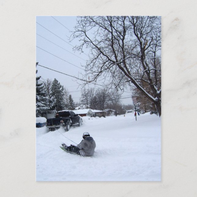 Postal diversión de invierno de nevado (Anverso)