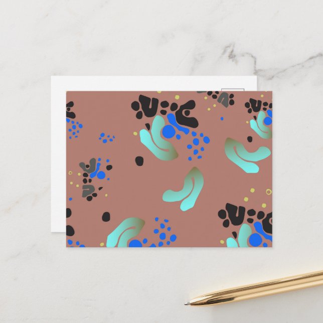 Postal Diversión de los Blobs coloreados abstractos de po (Anverso/Reverso In Situ)