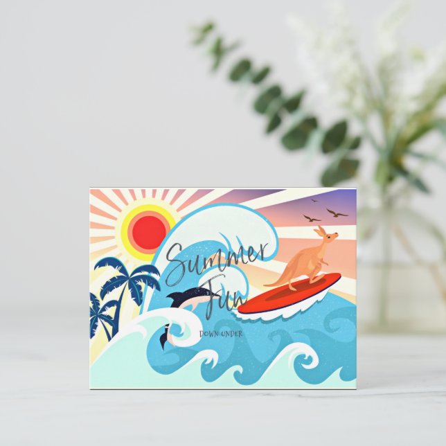 Postal Diversión de Verano en Australia (Anverso de pie)