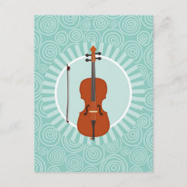 Postal Diversión de violonchelo espiral turquesa Música