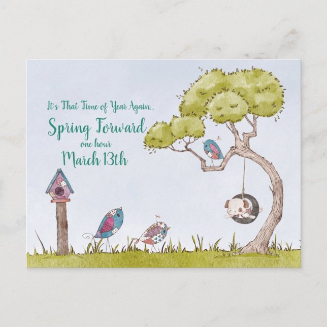 Postal Diversión del cambio de horario de verano (Anverso)