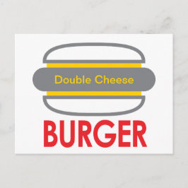 Postal Diversión del icono de la hamburguesa de queso dob