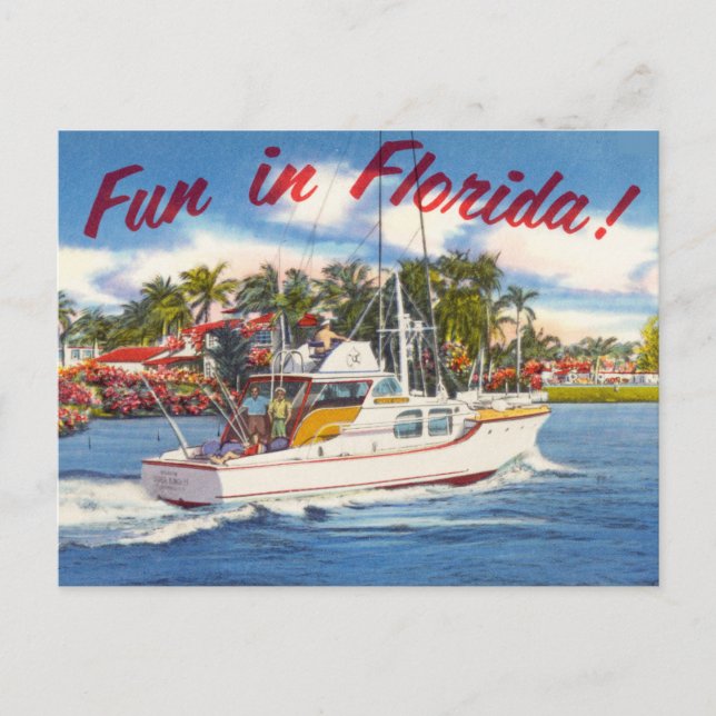 Postal ¡Diversión en Florida! Vintage (Anverso)