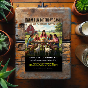 Postal Diversión en la Granja Fiesta de Cumpleaños
