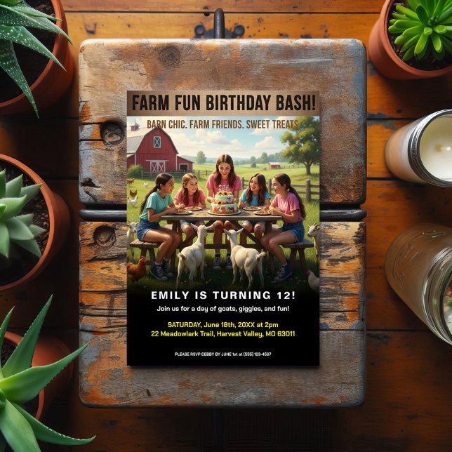 Postal Diversión en la Granja Fiesta de Cumpleaños (Subido por el creador)