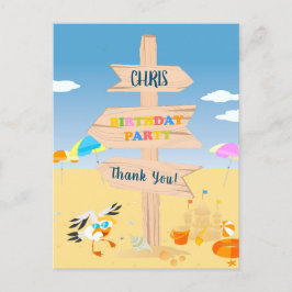 Postal Diversión en la playa de castillos de arena para l