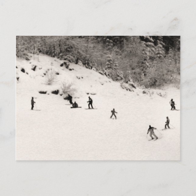 Postal Diversión en las pistas de esquí (Anverso)