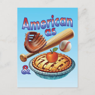 Postal Diversión estadounidense como el béisbol y la tart