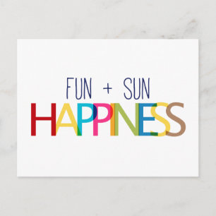 POSTAL DIVERSIÓN MÁS SOL IGUALDAD FELICIDAD CITA A TRUISM