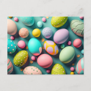 Postal Diversos Huevos de Pascua Coloridos