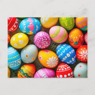 Postal Diversos Huevos de Pascua Coloridos