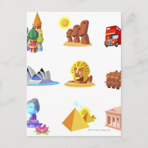 Postal Diversos monumentos del mundo