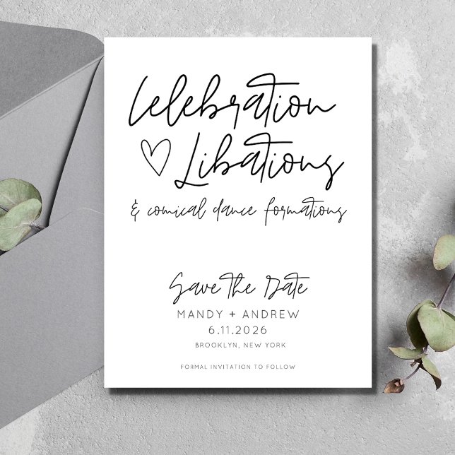 Postal Divertida boda de presupuesto salva la fecha (Funny Budget Wedding Save the Date Postcard)