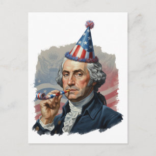Postal Divertida Celebración Patriótica del 4 de Julio